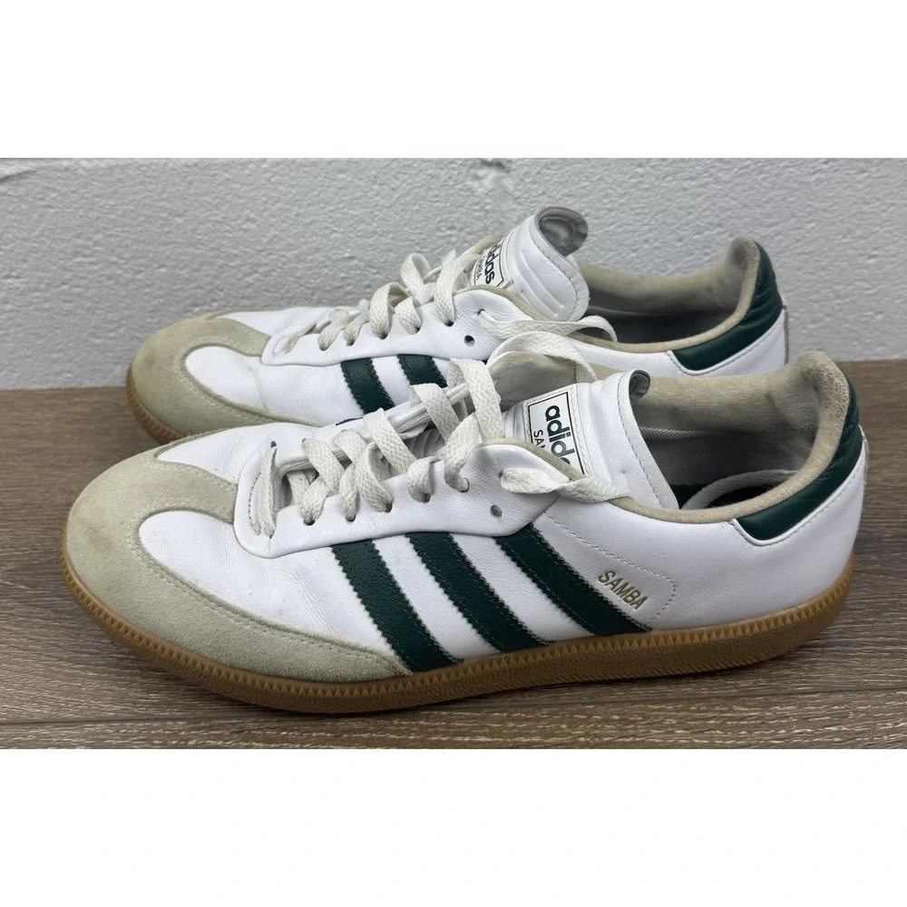 Adidas‎ Samba Golf Shoes Spikeless White Green Gum4 JH6151 Sz 10.5